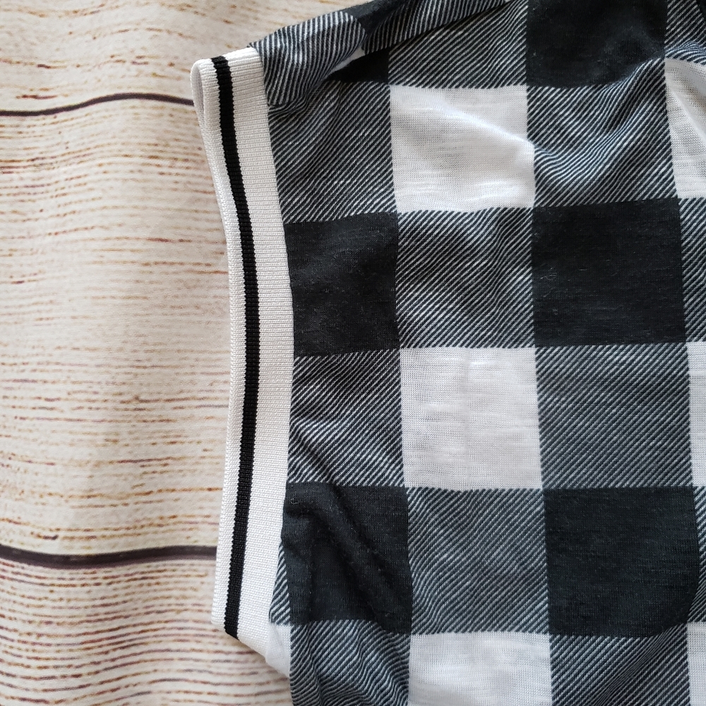 No Boundaries Juniors Plaid Cap Sleeve Tie Top M - Picture 3 of 10